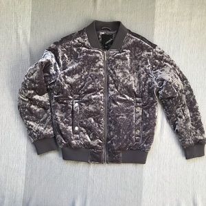 Women's S crushed velvet bomber